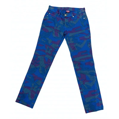 Pre-owned Pinko Slim Trousers In Multicolour