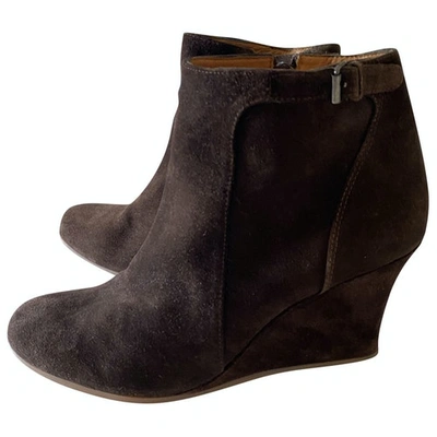 Pre-owned Lanvin Ankle Boots In Brown
