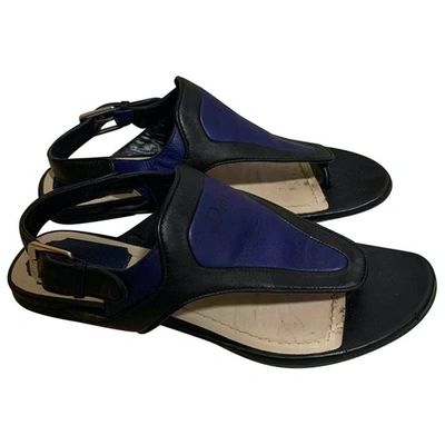Pre-owned Dior Leather Sandal In Blue
