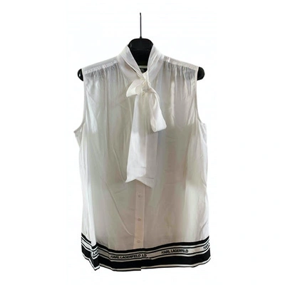 Pre-owned Karl Lagerfeld White Viscose Top
