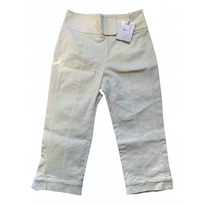 Pre-owned Dior White Cotton Trousers