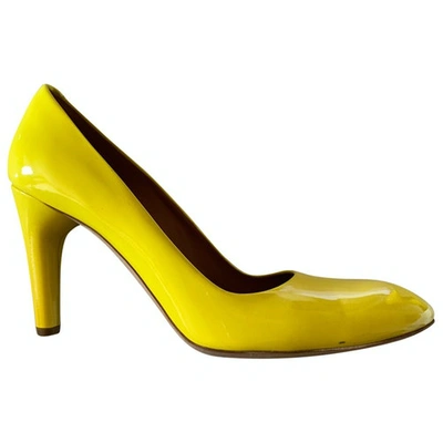 Pre-owned Celine Patent Leather Heels In Yellow