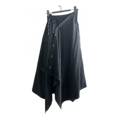 Pre-owned Y's Wool Mid-length Skirt In Black