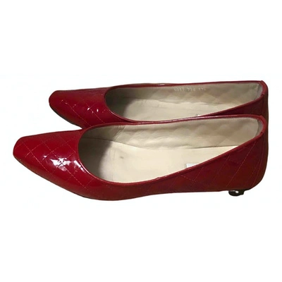 Pre-owned Lk Bennett Patent Leather Flats In Red