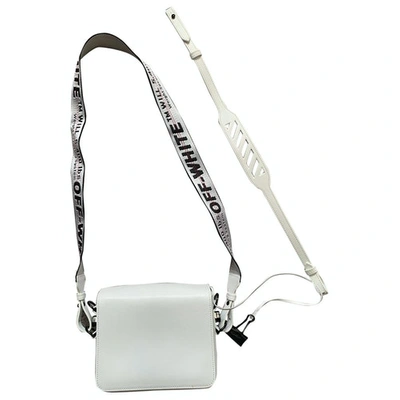 Pre-owned Off-white Binder Leather Crossbody Bag In White