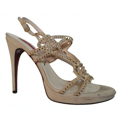 Pre-owned Cesare Paciotti Leather Sandal In Beige