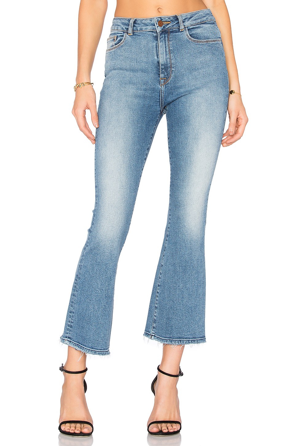 Dl1961 1961 Jackie Trimtone Cropped Flare Jeans In Marker | ModeSens