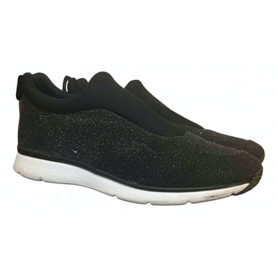 Pre-owned Hogan Cloth Trainers In Black