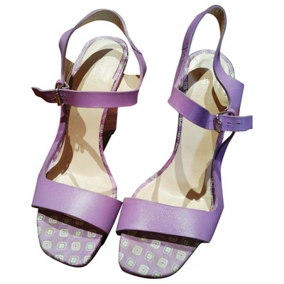 Pre-owned Philosophy Di Alberta Ferretti Purple Leather Sandals
