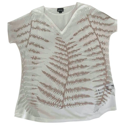 Pre-owned Just Cavalli White Polyester Top
