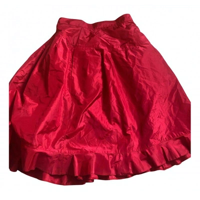 Pre-owned Cacharel Silk Mid-length Skirt In Red