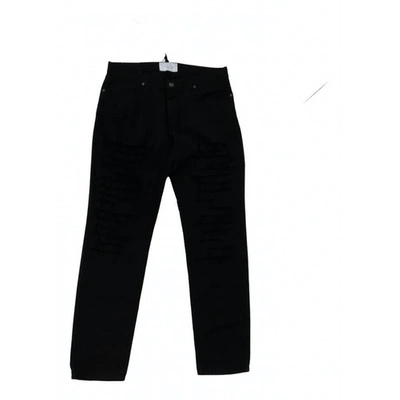 Pre-owned Gaelle Paris Straight Pants In Black