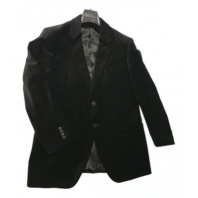 Pre-owned Armani Collezioni Velvet Vest In Black