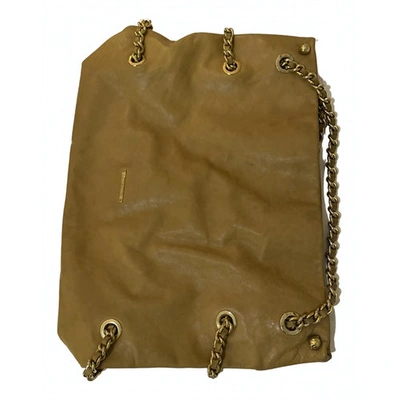 Pre-owned Emporio Armani Leather Handbag In Beige