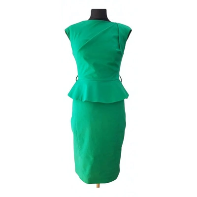 Pre-owned Karen Millen Green Cotton - Elasthane Dress
