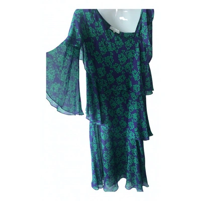Pre-owned Borgo De Nor Silk Mid-length Dress In Green
