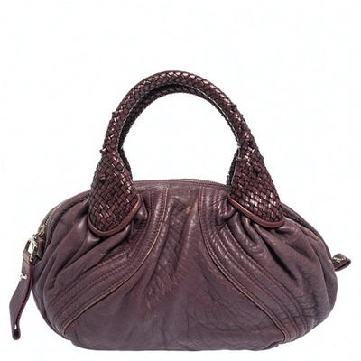 Pre-owned Fendi Spy Purple Leather Handbag