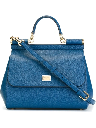 Dolce & Gabbana Sicily Shoulder Bag In Blue