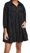 Free People Full Swing Printed Cotton Shirt Dress In Black Combo