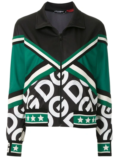 Dolce & Gabbana Logo Print Track Jacket In Green
