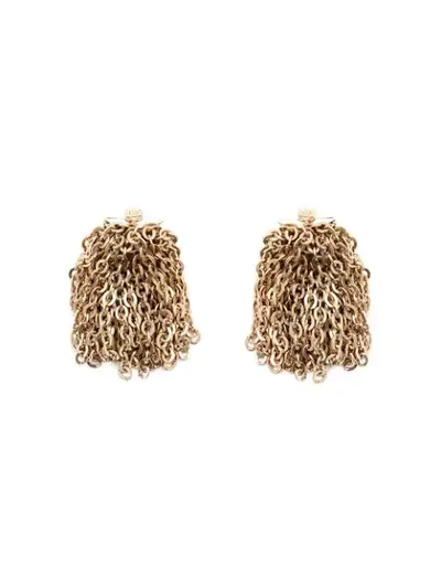 Jw Anderson Chain Tassel Earrings In Gold