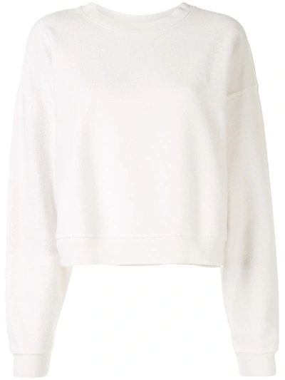 Anine Bing Reed Rib-trimmed Cotton Sweatshirt In Ivory