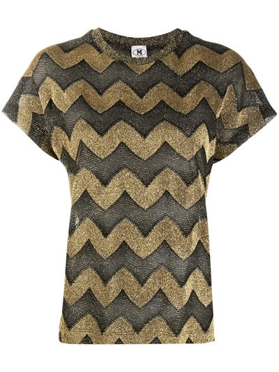 M Missoni Zig-zag Knit Top In Black