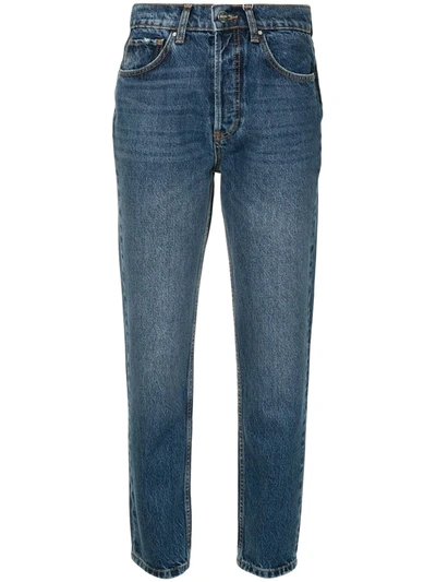 Anine Bing Sonya High-rise Straight Jeans In Washed Blue