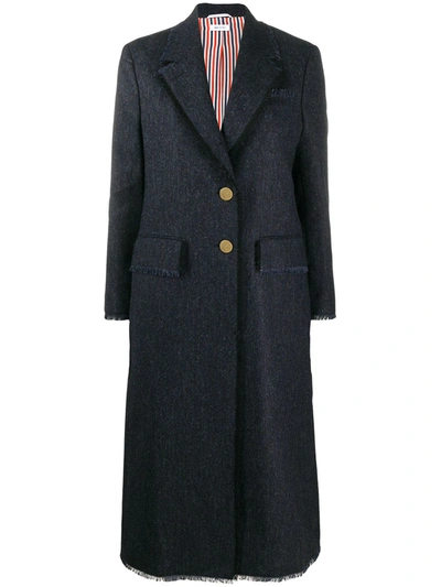 Thom Browne Single-breasted Coat In Blue