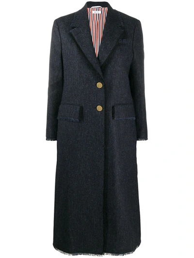 Thom Browne Wool Single-breasted Tailored Coat In Blue