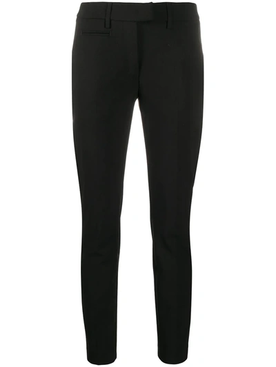 Dondup Cropped Slim-fit Trousers In Black