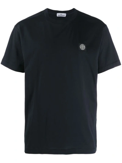 Stone Island Logo Patch Short-sleeve T-shirt In Blue