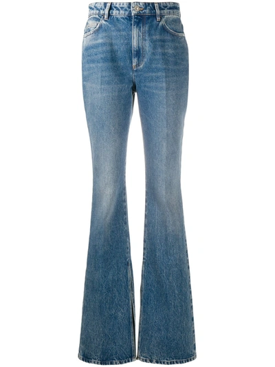 Attico High-waisted Bootcut Jeans In Medium Wash