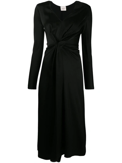 Alysi Satin Dress In Black