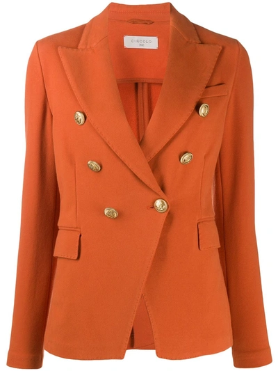 Circolo 1901 Embossed-button Double Breasted Jacket In Orange