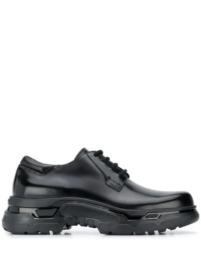 Giorgio Armani Lace-up Chunky Sole Shoes In Black