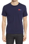 Comme Des Garçons Play Twin Hearts Slim Fit Jersey T-shirt In Navy