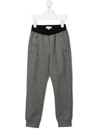 Hugo Boss Kids' Embroidered Logo Track Pants In Grey