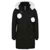 Moose Knuckles Stirling Down Parka With Genuine Shearling Trim In Black