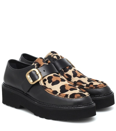 Tod's Leopard-print Platform Loafers In Black