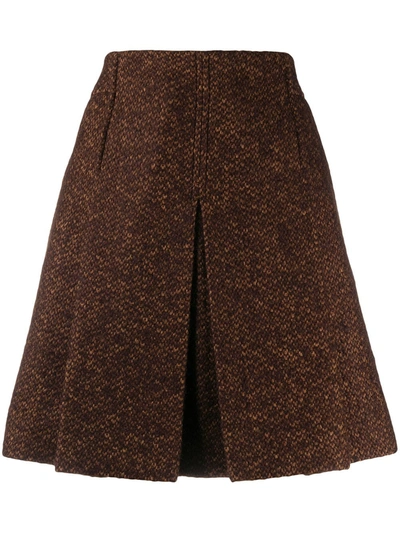 Chloé Tweed Mini Skirt In Brown