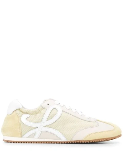 Loewe Ballet Runner Nylon And Suede Trainers In Light Yellow