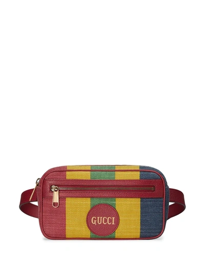 Gucci Baiadera-striped Canvas Belt Bag In Yellow