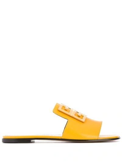 Givenchy 4g Logo Sandals In Golden