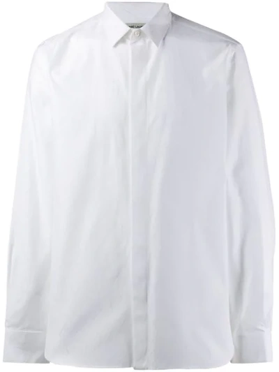 Saint Laurent Patterned Formal Shirt In White