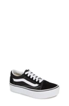 Vans Kids' Old Skool Platform Sneaker In Canvas Black/white