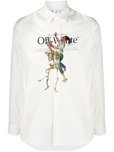 Off-white White Pascal Skeleton Print Shirt