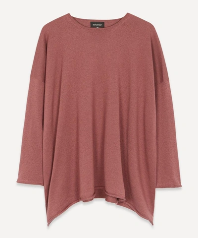 Eskandar Bateau-neck Cashmere Sweater In Vintage Rose Dark