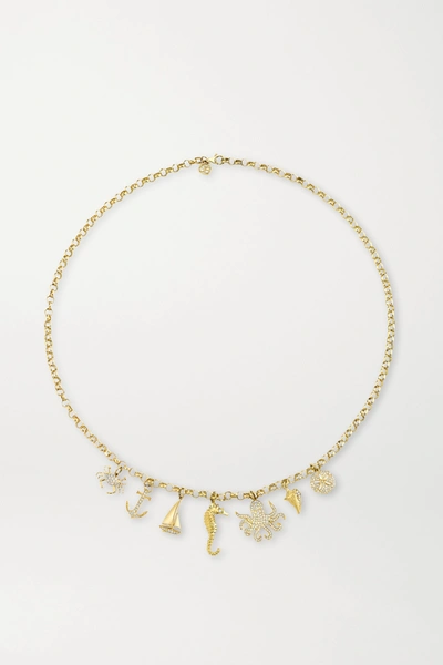 Sydney Evan Nautical 14-karat Gold Diamond Necklace
