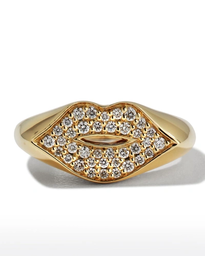 Sydney Evan Lips 14-karat Gold Diamond Ring